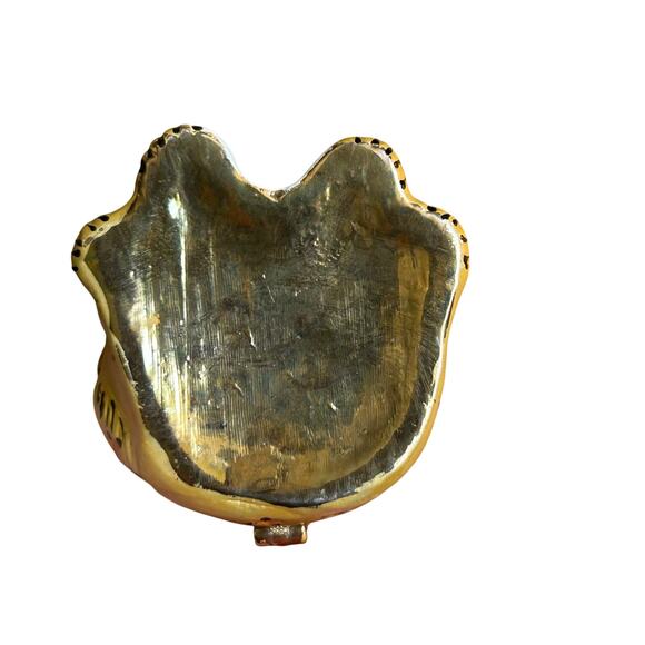 Jaguar Jeweled Magnetic Metal Enamel Crystals Trinket Box - Picture 6 of 7